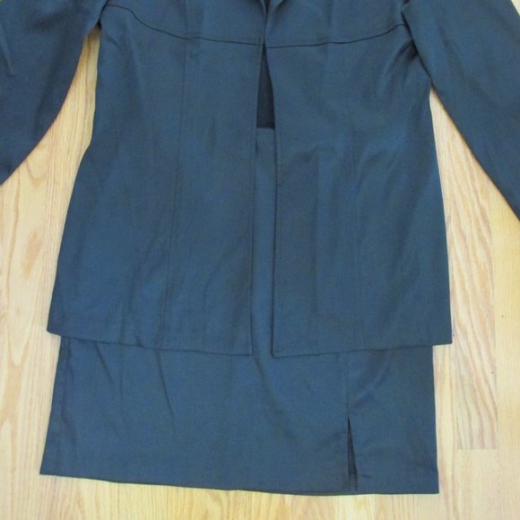 FASHION BUG WOMEN'S SIZE L (12) SUIT BLACK JACKET & SKIRT STRETCH MADE IN USA - Picture 5 of 9